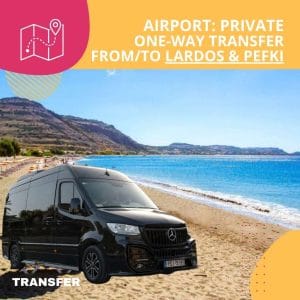 Rhodes Airport: Private One-Way Transfer From/To Lardos & Pefki (Up to 19 Passengers)