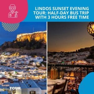 Lindos Sunset Evening Tour: Half-Day Bus Trip with 3 Hours Free Time
