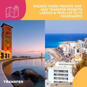 Rhodes Town: Private One-Way Transfer From/To Lardos & Pefki (Up to 19 Passengers)