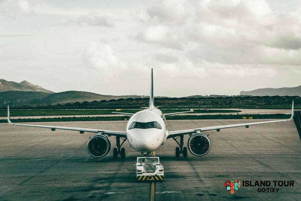 Airplane at Rhodes International Airport, featured in Rhodes Airport Transfers and private airport ride services.