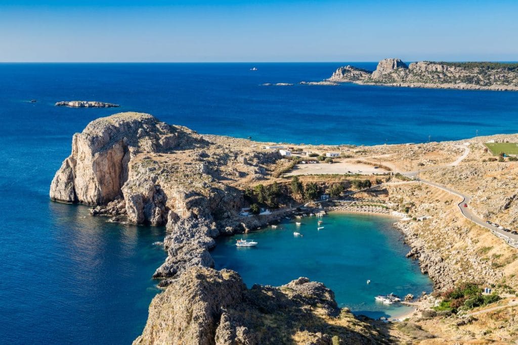Ancient ruins at Lindos Acropolis representing nature and history in Rhodes.