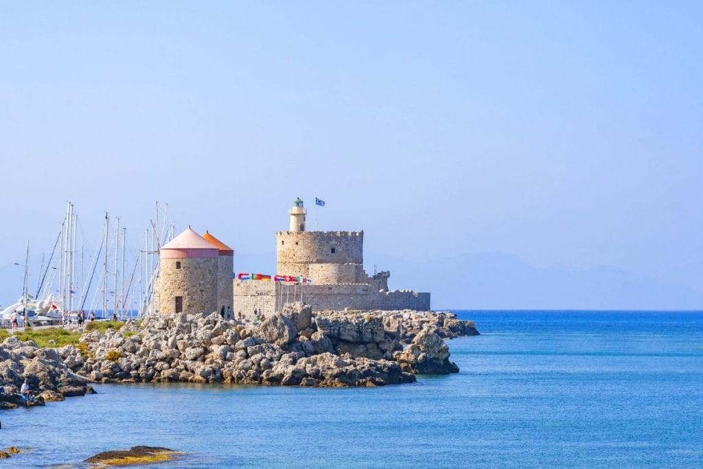 Saint Nicholas Fortress and Mandraki Harbour featured on popular tours in Rhodes.